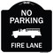 Signmission Designer Series-No Parking Fire Lane, Black & White Heavy-Gauge Aluminum, 18" x 18", BW-1818-9961 A-DES-BW-1818-9961 - alternate 1